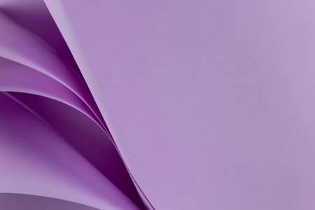 Abstract colored paper geometry composition monochrome background in purple color with curved lines and shapesの写真素材