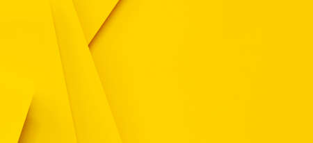 Abstract monochrome creative paper texture banner background. Minimal geometric yellow color shapes...