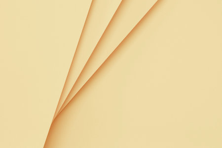 Abstract monochrome creative paper texture banner background. Minimal geometric yellow color shapes and lines. Top viewの写真素材