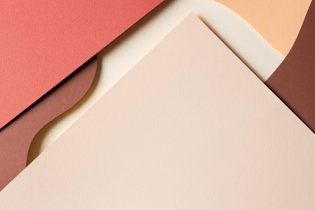Abstract colored paper texture background. Minimal paper cut style composition with layers of...