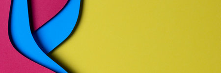 Abstract colored paper texture background. Minimal paper cut style composition with layers of...