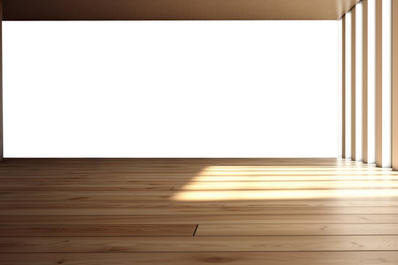 Mockup. Modern gallery, office interior with blank white empty canvas, billboard, board. Ai generativeの素材