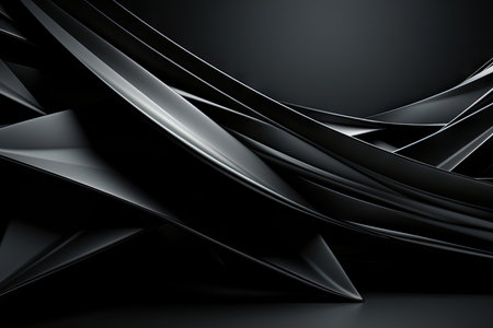 Abstract geometric background. Black modern lines pattern. Dark monochrome colors background with geometric lines. AI generativeの素材