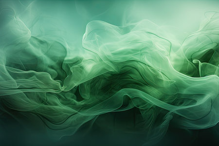 Abstract liquid smoke background. Green color ink dynamic motion backgroundの素材
