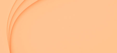 Minimal geometric peach color shapes and lines. Abstract monochrome creative paper texture banner background. Colorful carving, paper cut artの写真素材