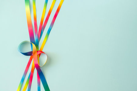 Autism acceptance month, Autism awareness day background. Infinity symbol and ribbons. Infinity loop is symbol of autism disorder, adhd, neurodiversity, limitlessness, eternityの写真素材