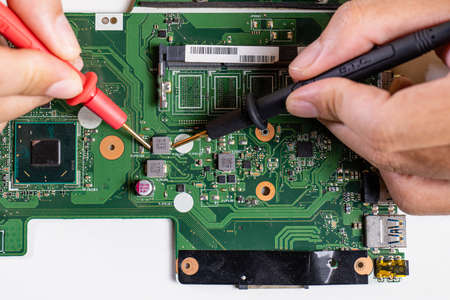 Check the motherboard with a multimeter.