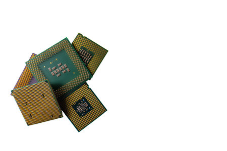 Used old cpu clusters are laid out against a white background in the past they used to be very...