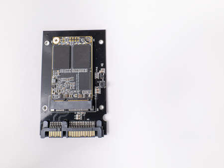 msata converter to use the normal sata slot, can be used as an SSD as a device to connect to pc and laptop computers, increase the speed than the old HDD, make the work better.の写真素材
