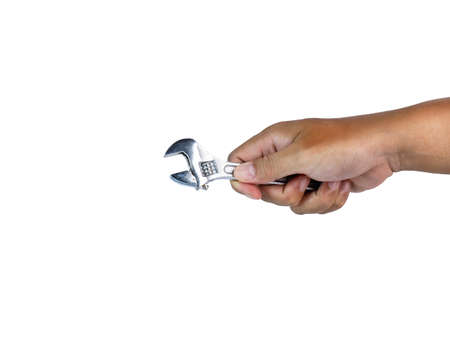 Old adjustable wrench handle, can be used with many types of nuts.の写真素材