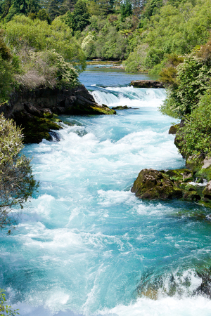 White water river at Huka Falls - Taupo New Zealandの写真素材
