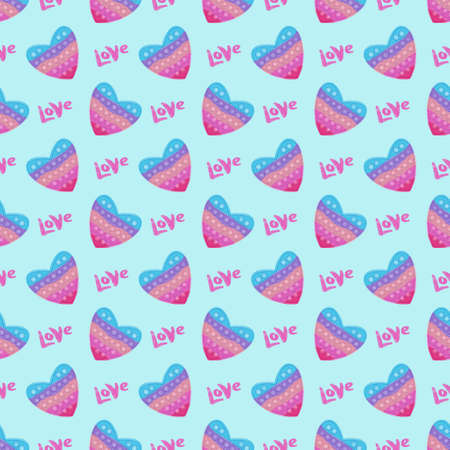 Pattern Toy Anti-Stress Rainbow Heart Pop Itの写真素材