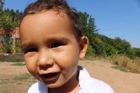Closeup portrait of a two-year-old boy