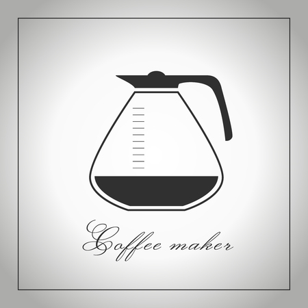 Graphic filter coffee pot. Coffee maker machine pot. Isolated illustration. Vector.のイラスト素材