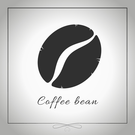 Graphic coffee bean silhouette. Isolated illustration. Vector.のイラスト素材