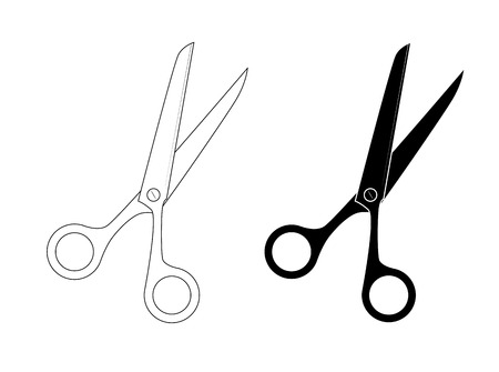 Isolated scissors illustration. Scissors silhouette. Vector. toolのイラスト素材
