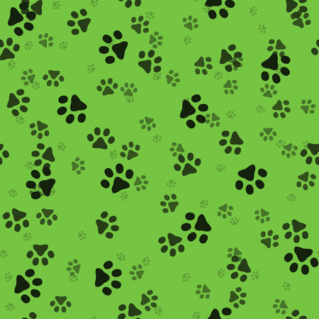 Animal paws. Random sized footprints. Seamless pattern.のイラスト素材