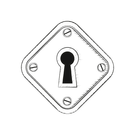 Key hole isolated illustration on white. Vectorのイラスト素材