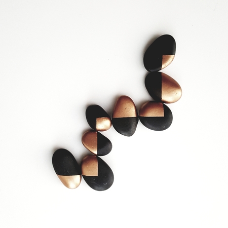 Hidden stairs in the drawing representing success and growth. Golden path. Photo.の写真素材