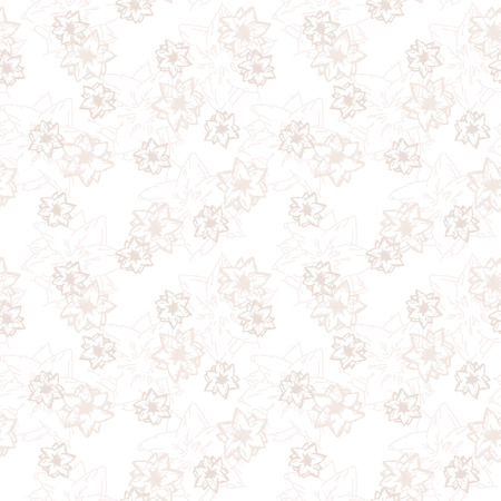 Floral beige pattern. Seamless texture with flowers. Vector illustrationのイラスト素材