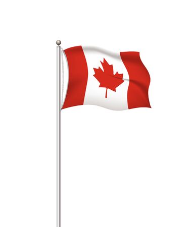 World flags. Country national flag post. Canada. Vector illustration.のイラスト素材