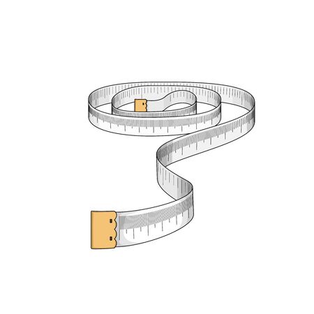 Loose weight measurements. Tape Vector illustrationのイラスト素材