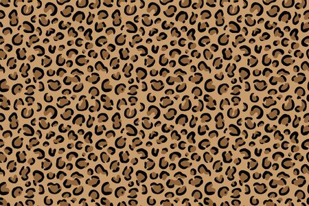 Leopard jaguar pattern seamless. Vector texture background. Brown wild cat fur.