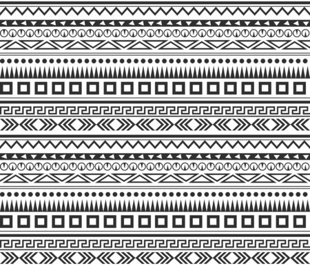 Tribe pattern. Seamless textile ethnic print. Vector simple geometric texture. Seamless abstract fashion background. Tribal ornament Graphic illustrationのイラスト素材