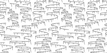 Abstract simple wavy line seamless pattern. Vector doodle seamless background textile, fabrics, paper print. Wavy paths. Graphic illustrationのイラスト素材