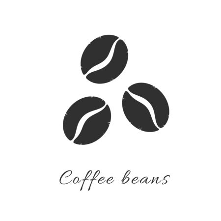 Coffee beans simple flat icon. Vector  symbol coffee beans silhouette. Robust arabica isolated graphic illustration coffee bean iconのイラスト素材