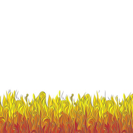 Abstract fire flame. Vector illustration. Stained glass imitation. Graphic clipart fire flameのイラスト素材