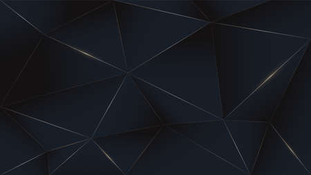 Black gold luxury background. Vector dark rich poly backdrop wallpaper. Graphic illustration. Golden lines black backgroundのイラスト素材