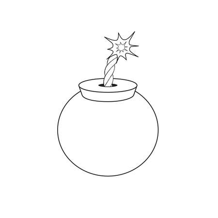 Bomb with spark icon. Dynamite weapon. Vector illustration. explosive wick fire bomb stock graphic image. boomのイラスト素材