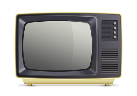 A vector illustration of a retro cream tv のイラスト素材