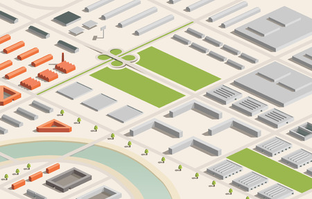 A vector illustration of an industrial cityのイラスト素材