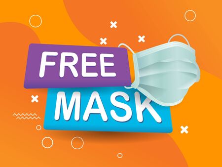 free mask dynamic banner vector illustrationのイラスト素材