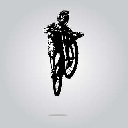 solated Dirt jump free style MTb bike in white background vector illustrationのイラスト素材