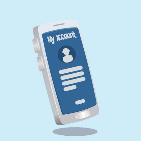 my account information application.  3d, three dimentional drawing cartoon style toy like illustrationのイラスト素材