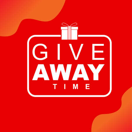 giveaway time. clean Banner vector illustrationのイラスト素材