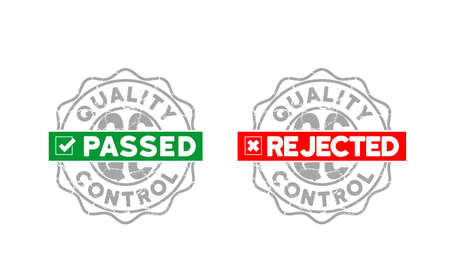 quality control passed or rejected badge icon set vector illustrationのイラスト素材