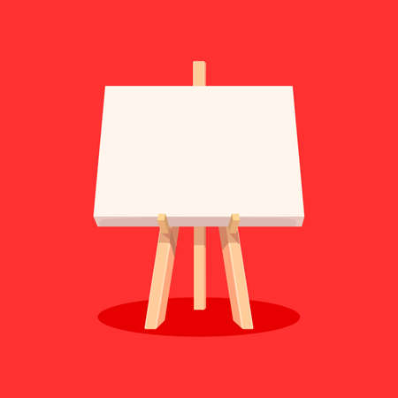 empty canvas on easel stand for painting art flat style isolated icon clip art vector illustrationのイラスト素材