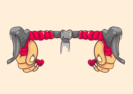 cyclist hold dropbar of a road bike .abstract style. cycling vector illustrationのイラスト素材