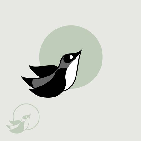 Flying Grey Bird Logo design vector template.のイラスト素材