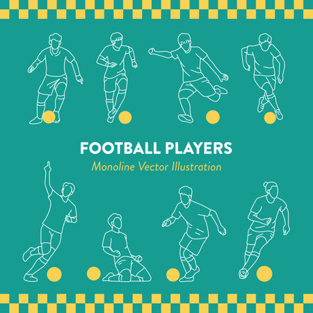 Football Player Pose Vector Collectionのイラスト素材