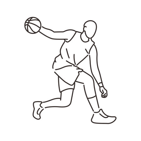 Basketball Player Pose Character Vector Illustration 3のイラスト素材