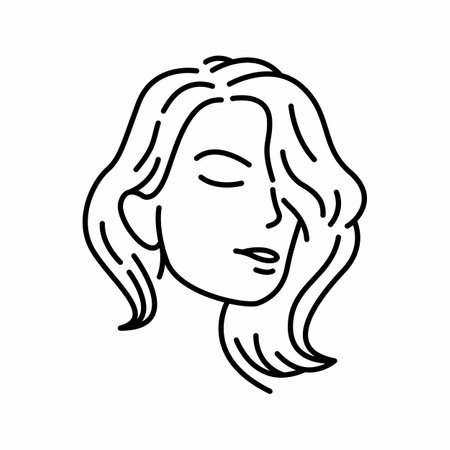 Beautiful Women Face Elegant Salon Logo Collection 4のイラスト素材