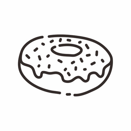 Donut Fast Food Line Art Animals Vector Illustrationのイラスト素材