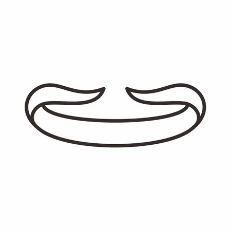 Monoline Ribbon Bannerのイラスト素材