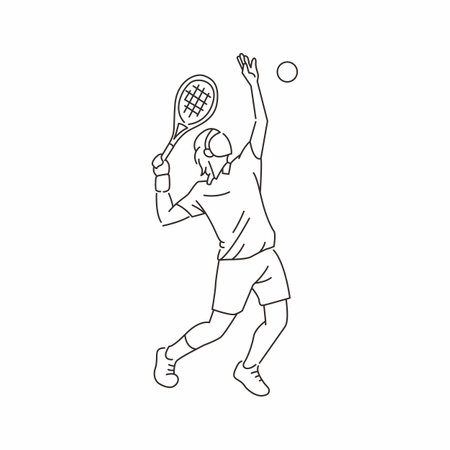 Tennis Player Sports Athlete Poseのイラスト素材