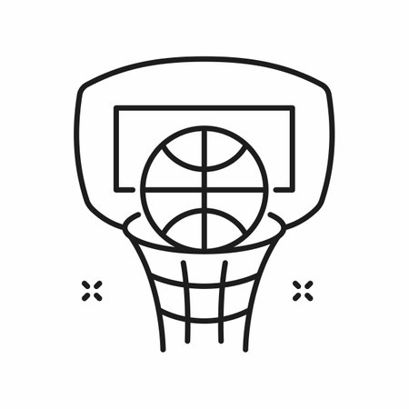 Basketball Sport Ring and Ball Icon Vector Illustrationのイラスト素材